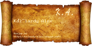Kálazdy Alex névjegykártya